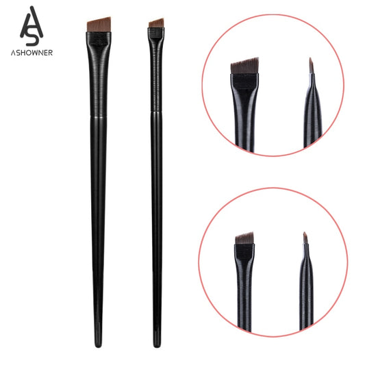 1pcs Professional Black Eyebrow Inclined Flat Angled Brush Makeup